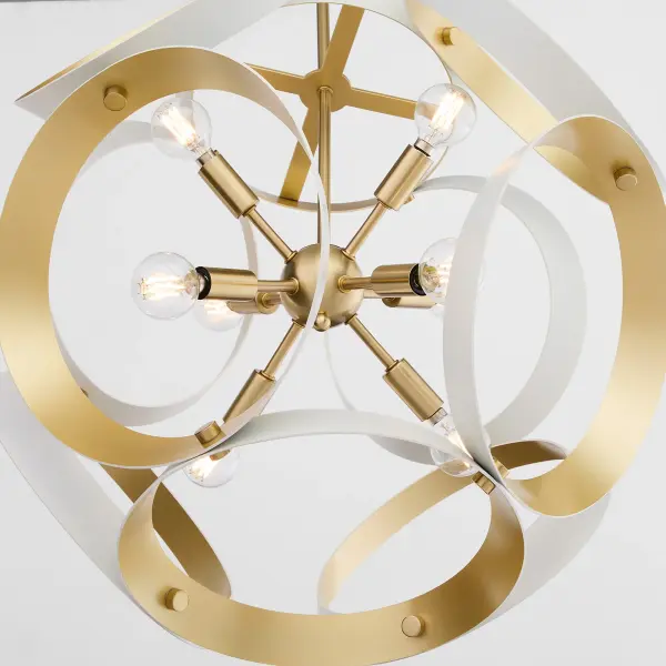 Sculptural Modern Pendant with Timeless Brass Accents - Image 4