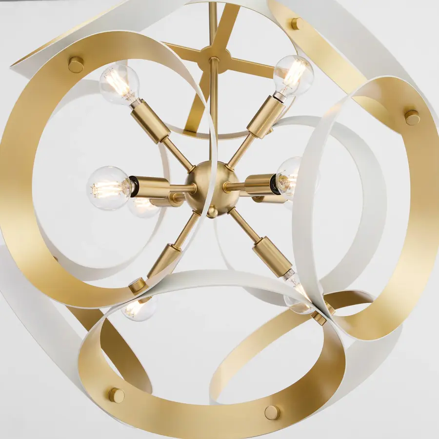 Sculptural Modern Pendant with Timeless Brass Accents - Image 4