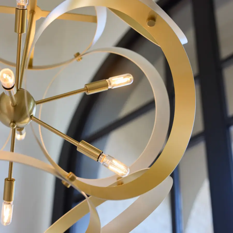 Sculptural Modern Pendant with Timeless Brass Accents - Image 7