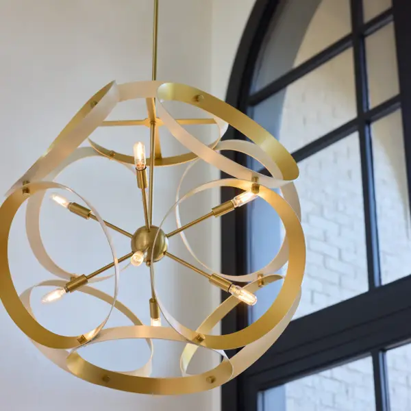 Sculptural Modern Pendant with Timeless Brass Accents - Image 8