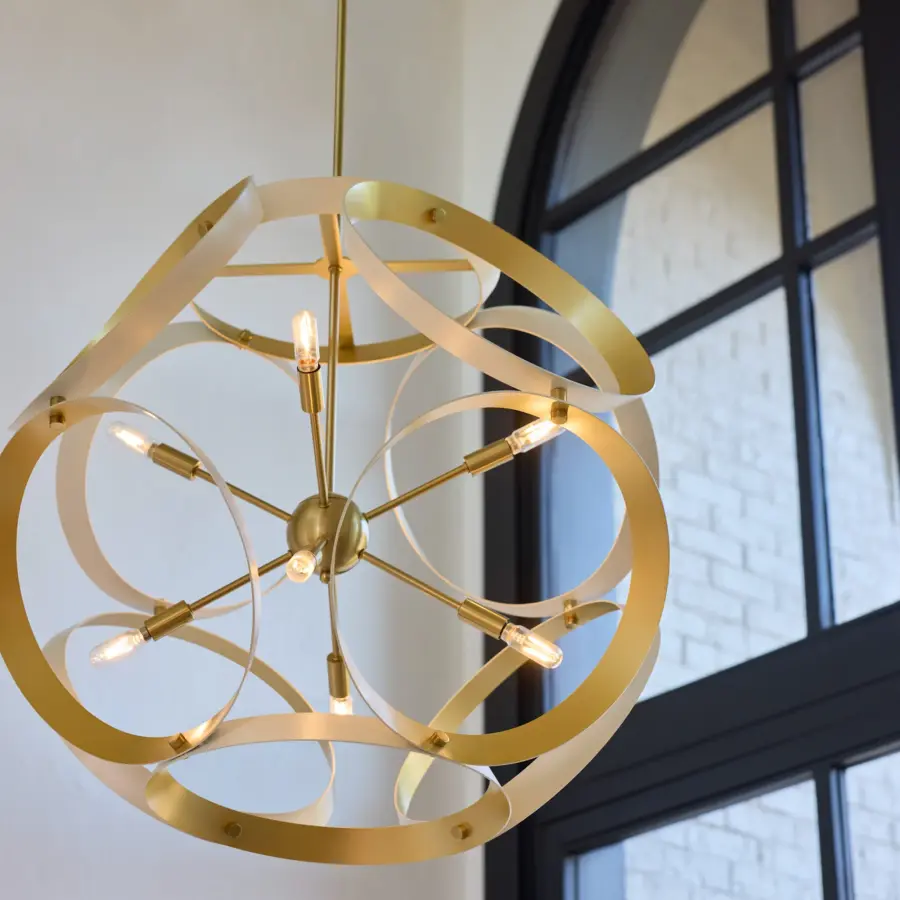Sculptural Modern Pendant with Timeless Brass Accents - Image 8