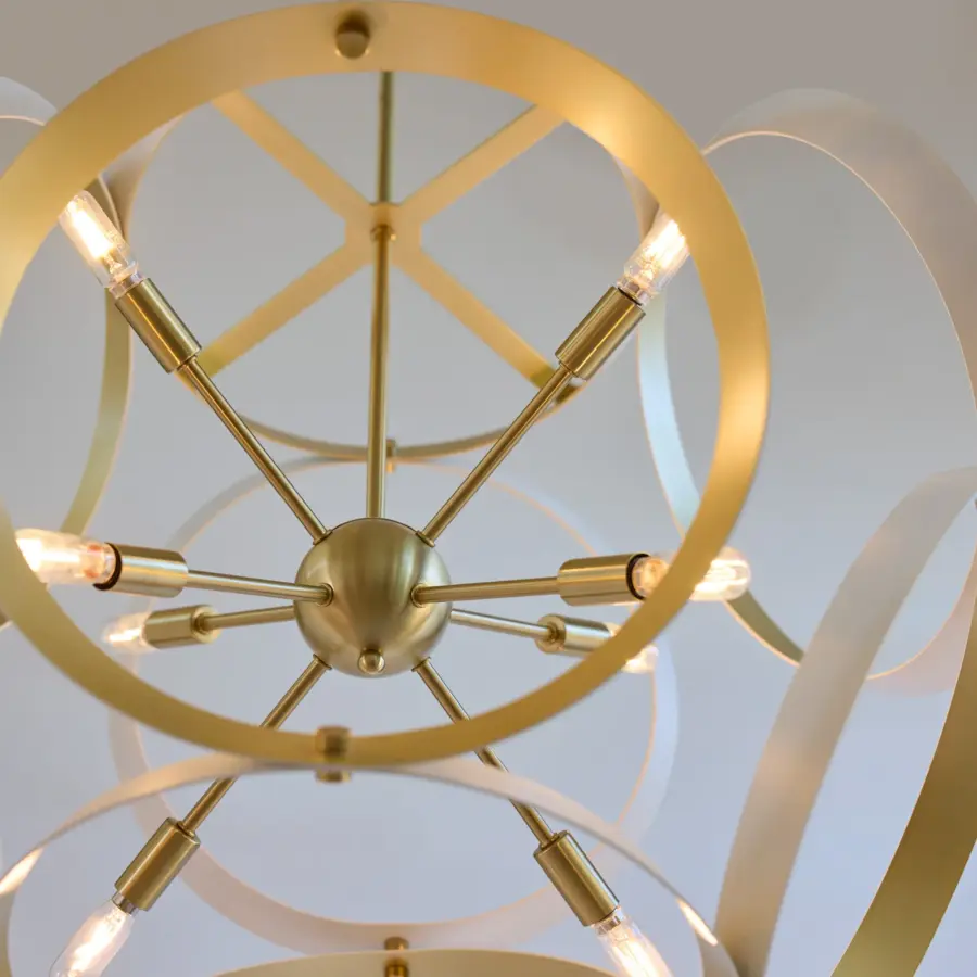 Sculptural Modern Pendant with Timeless Brass Accents - Image 9