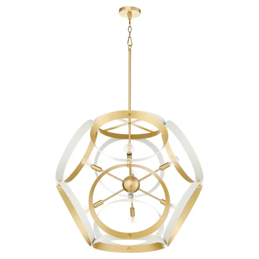 Sculptural Modern Pendant with Timeless Brass Accents - Image 1