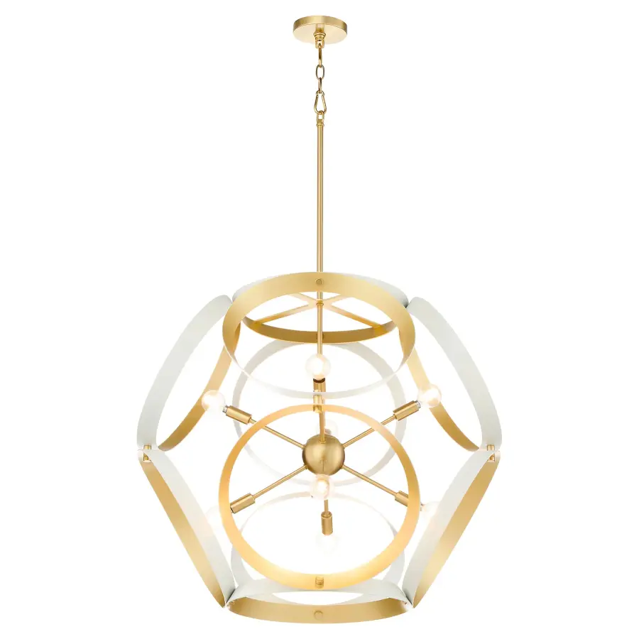 Sculptural Modern Pendant with Timeless Brass Accents - Image 2