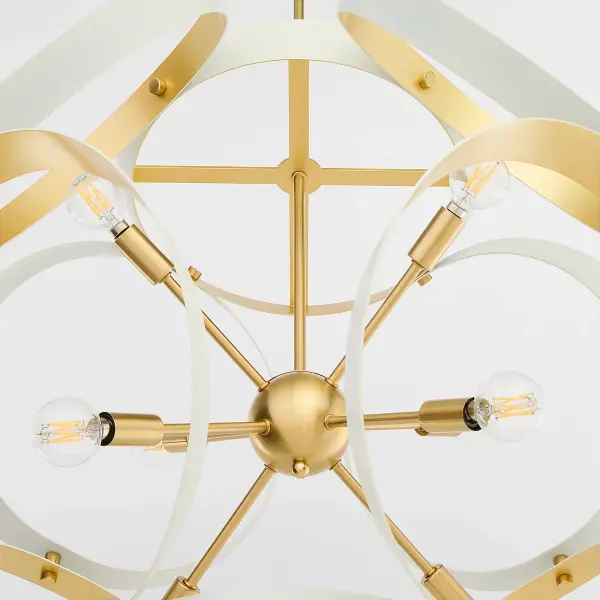 Sculptural Modern Pendant with Timeless Brass Accents - Image 3