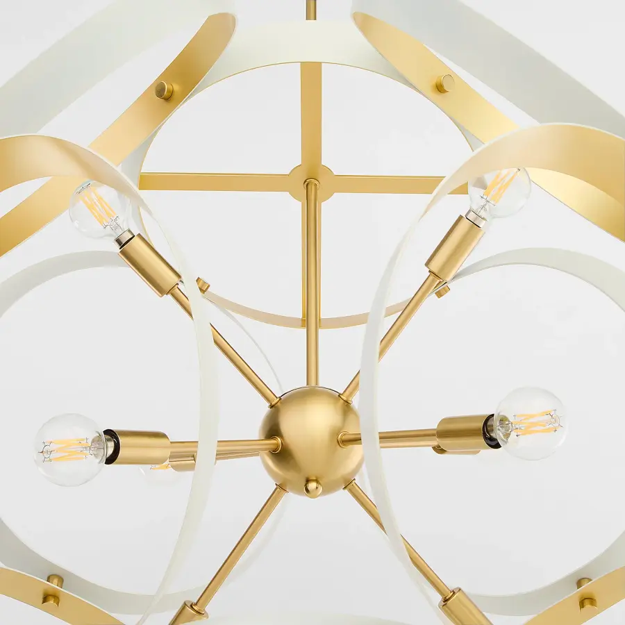 Sculptural Modern Pendant with Timeless Brass Accents - Image 3