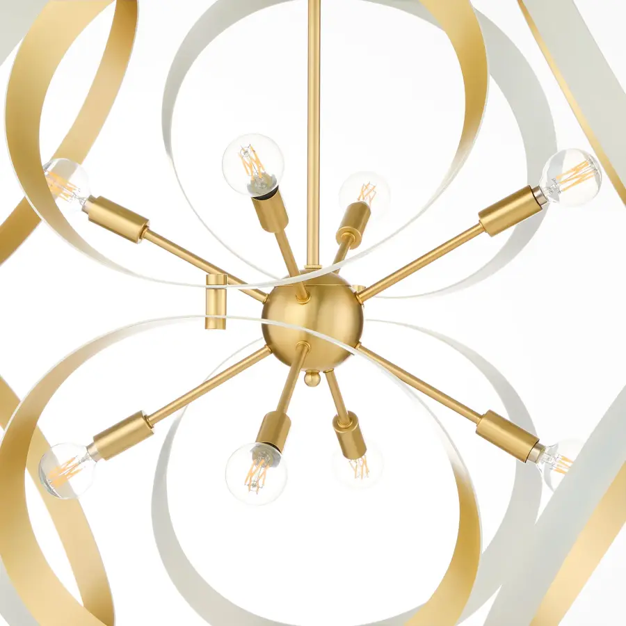 Sculptural Modern Pendant with Timeless Brass Accents - Image 4