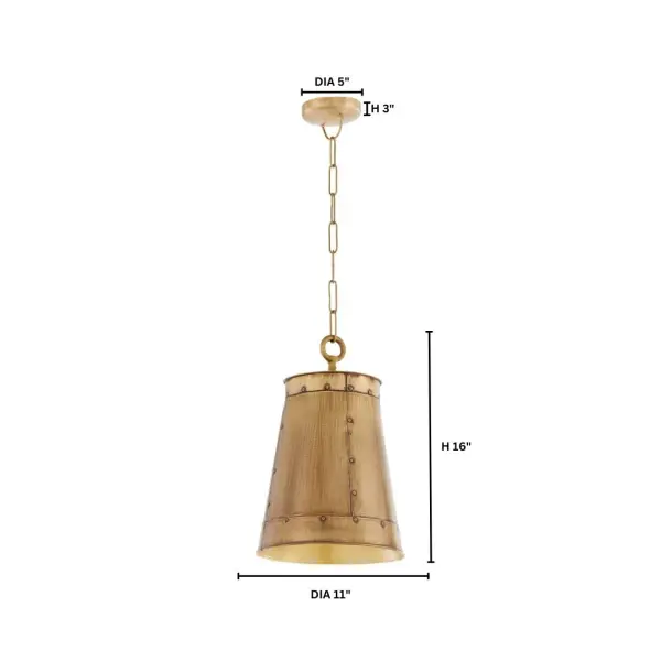Artisan 11" Dome Pendant in Artisan Brass - Image 4