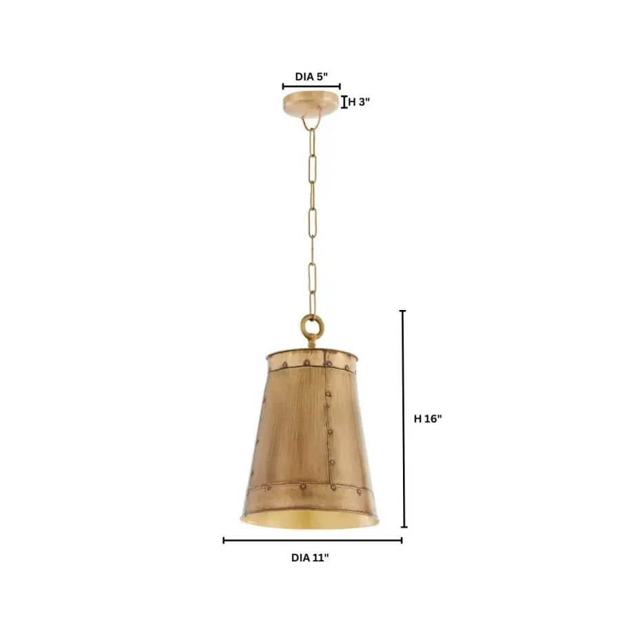 Artisan 11" Dome Pendant in Artisan Brass - Image 4