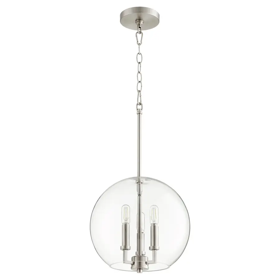 Satin Nickel Transitional Globe Pendant - Image 1