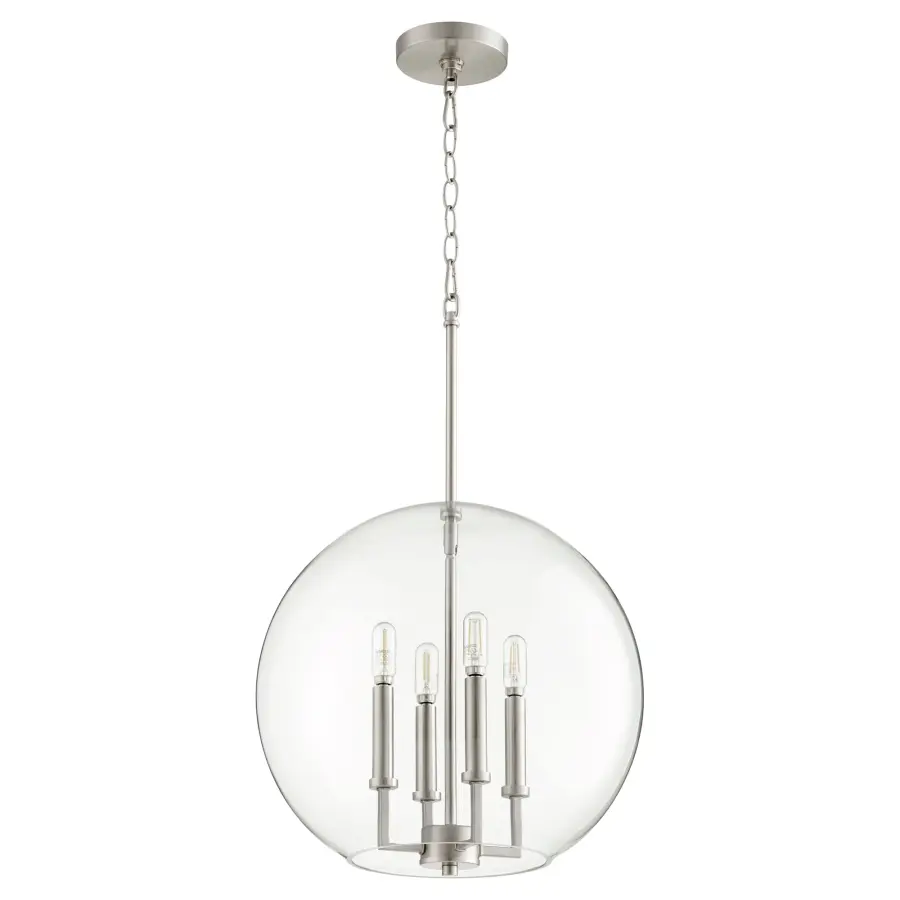 Satin Nickel Transitional Globe Pendant