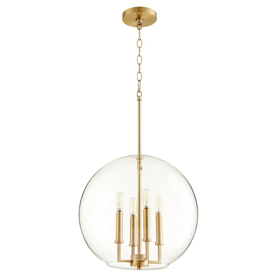 Aged Brass Transitional Globe Pendant - Image 1