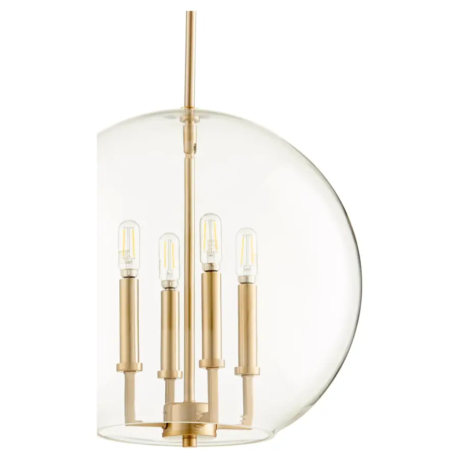 Aged Brass Transitional Globe Pendant - Image 2