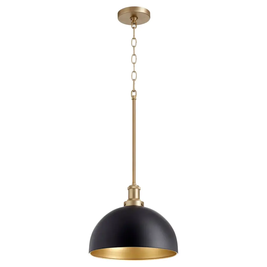 Black and Aged Brass Transitional Pendant - Image 1