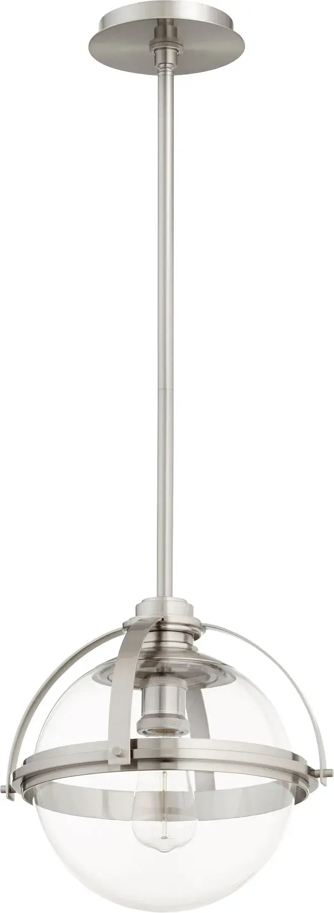 Satin Nickel Transitional Globe Pendant - Image 1