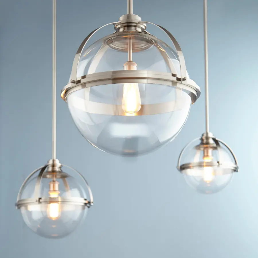 Satin Nickel Transitional Globe Pendant - Image 2
