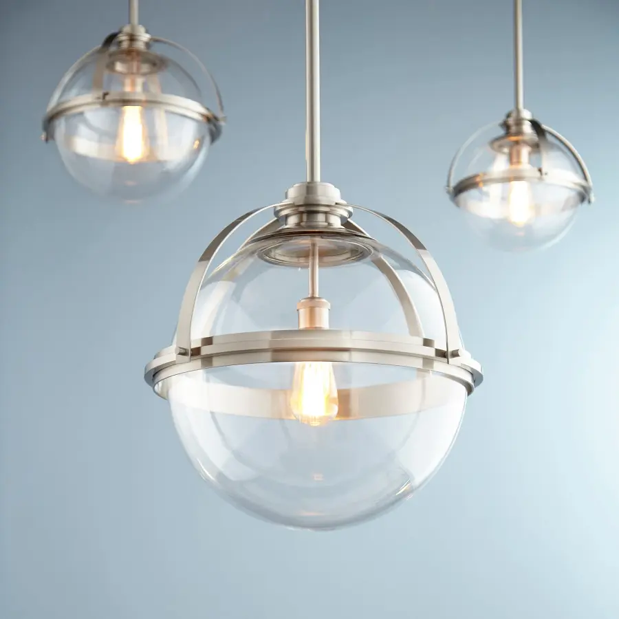 Satin Nickel Transitional Globe Pendant - Image 3