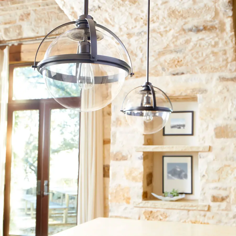 Satin Nickel Transitional Globe Pendant - Image 2