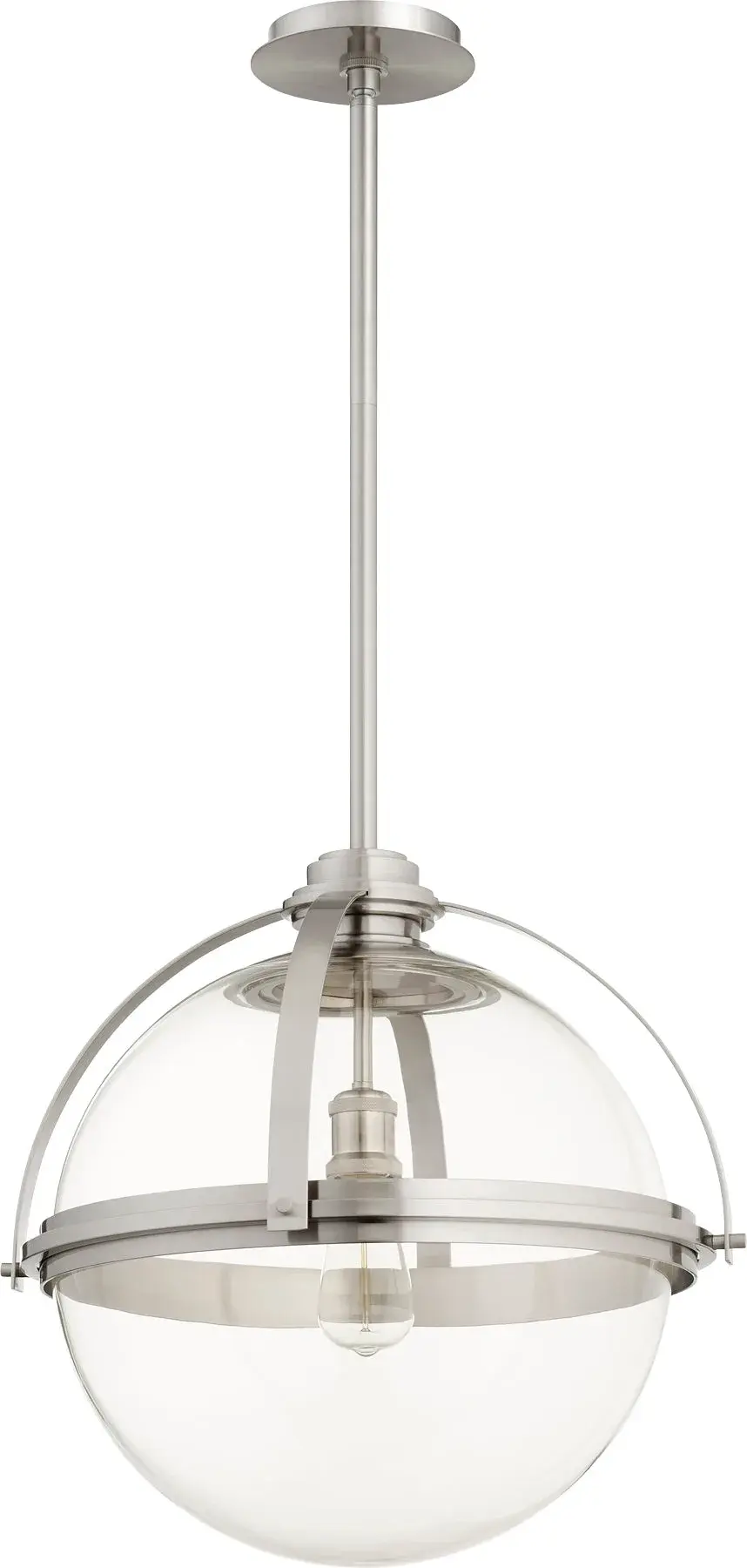Satin Nickel Transitional Globe Pendant - Image 1