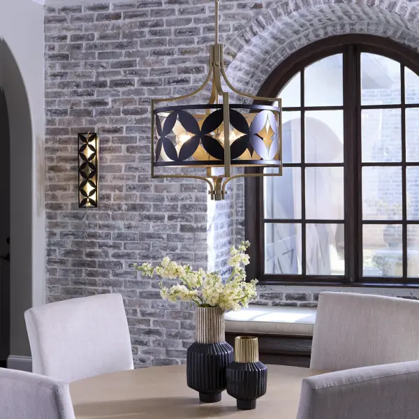 Mariposa 3-Light Pendant in Aged Brass - Image 7