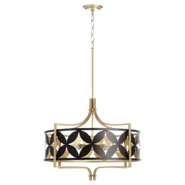 Mariposa 5-Light Pendant in Aged Brass - Image 1