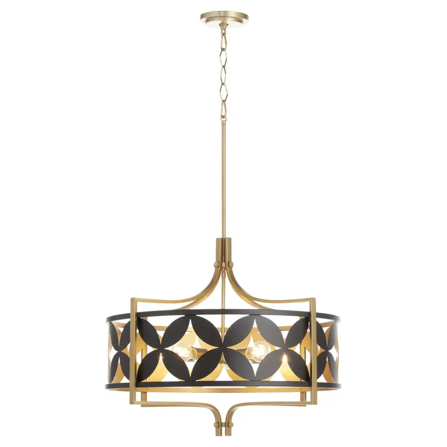 Mariposa 5-Light Pendant in Aged Brass - Image 2