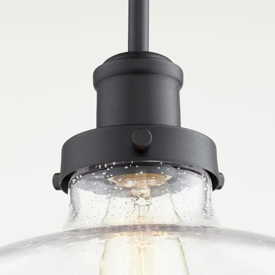 Black Seeded Glass Transitional Pendant - Image 2