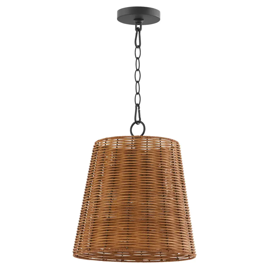 Robinson Wicker 3-Light Pendant in Matte Black - Image 1