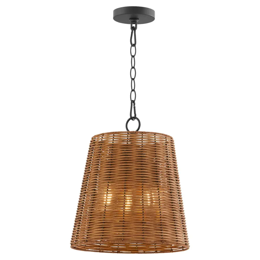 Robinson Wicker 3-Light Pendant in Matte Black - Image 2
