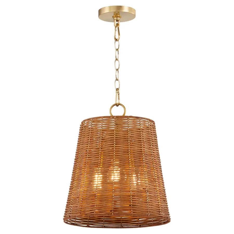 Robinson Wicker 3-Light Pendant in Aged Brass - Image 2