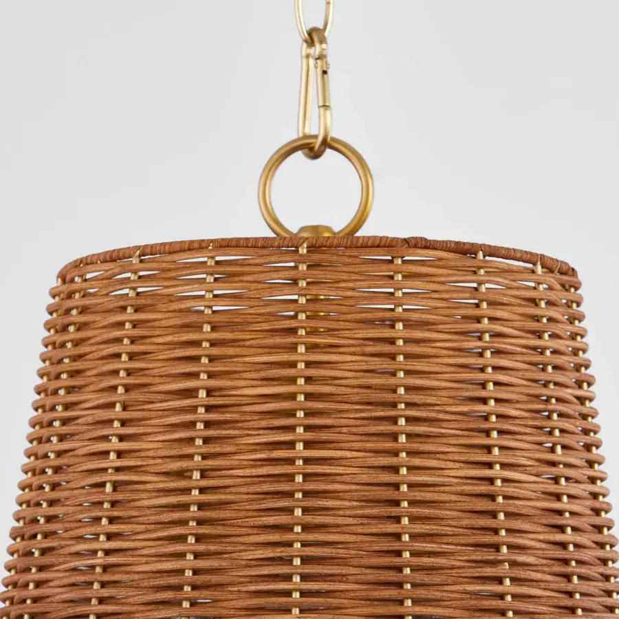 Robinson Wicker 3-Light Pendant in Aged Brass - Image 3