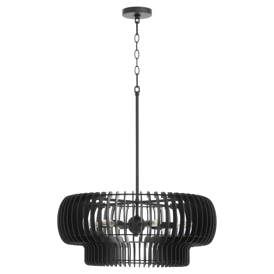 Harrelson 6-Light Pendant in Matte Black - Image 1