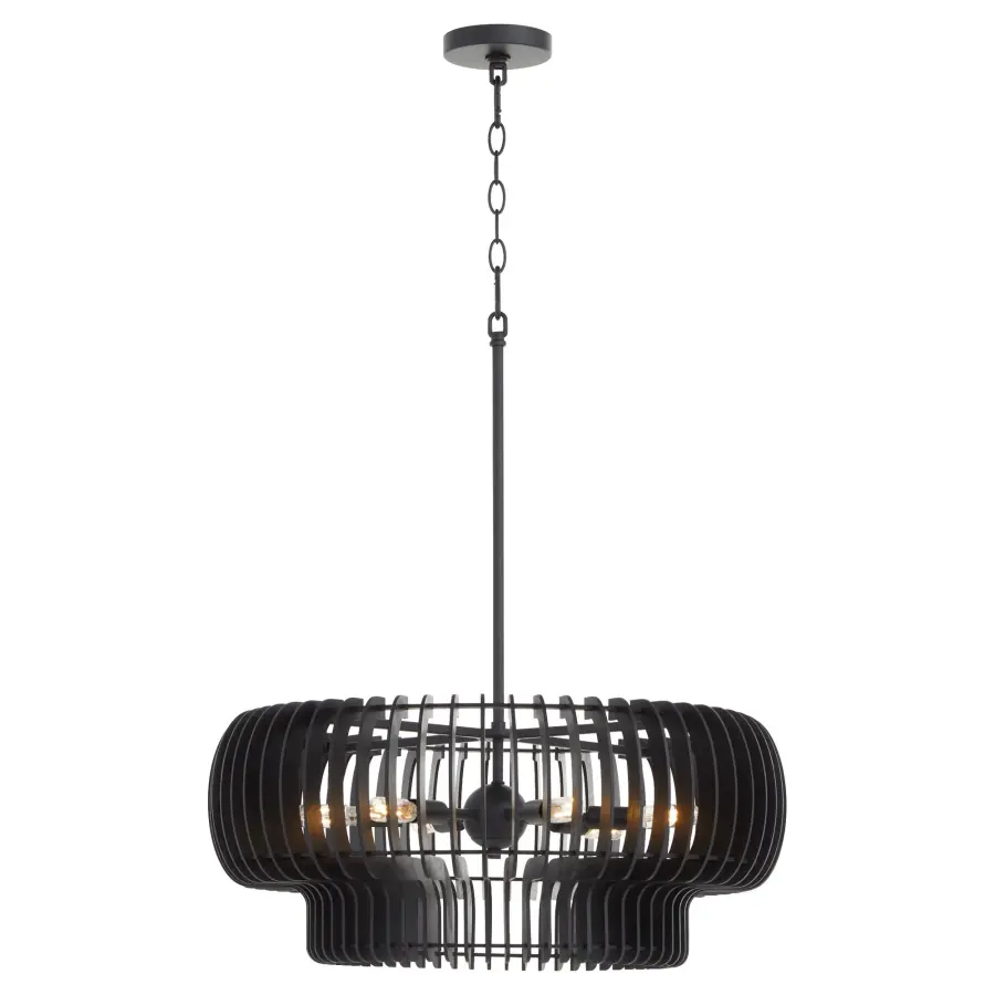 Harrelson 6-Light Pendant in Matte Black - Image 2