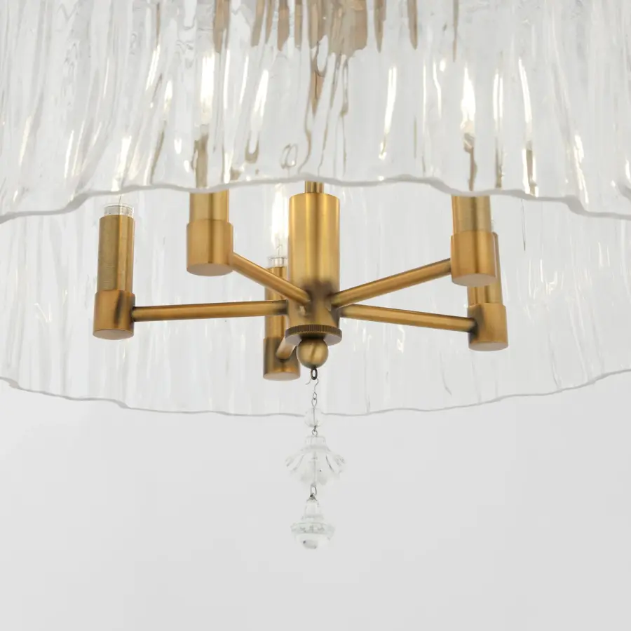 Meriam 5-Light Pendant in Brushed Brass - Image 4