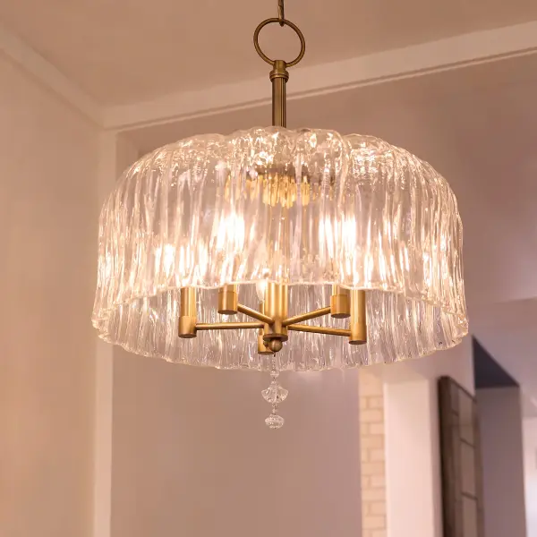 Meriam 5-Light Pendant in Brushed Brass - Image 6