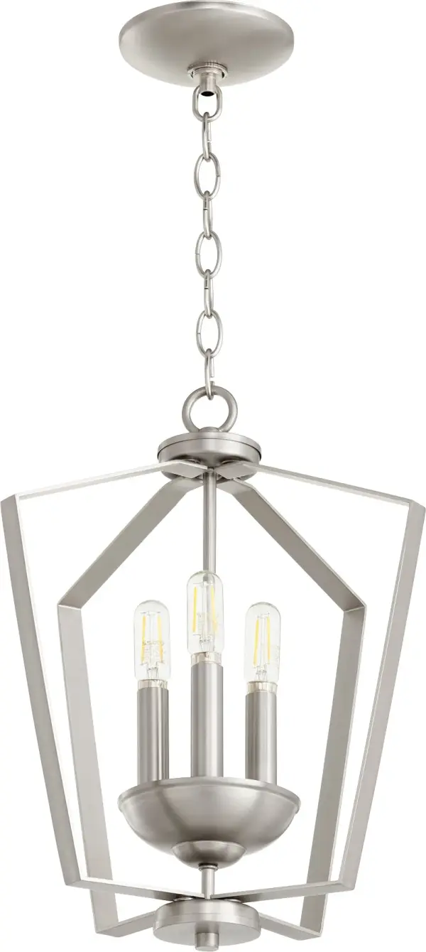 Transitional 3-Light Satin Nickel Pendant - Image 1