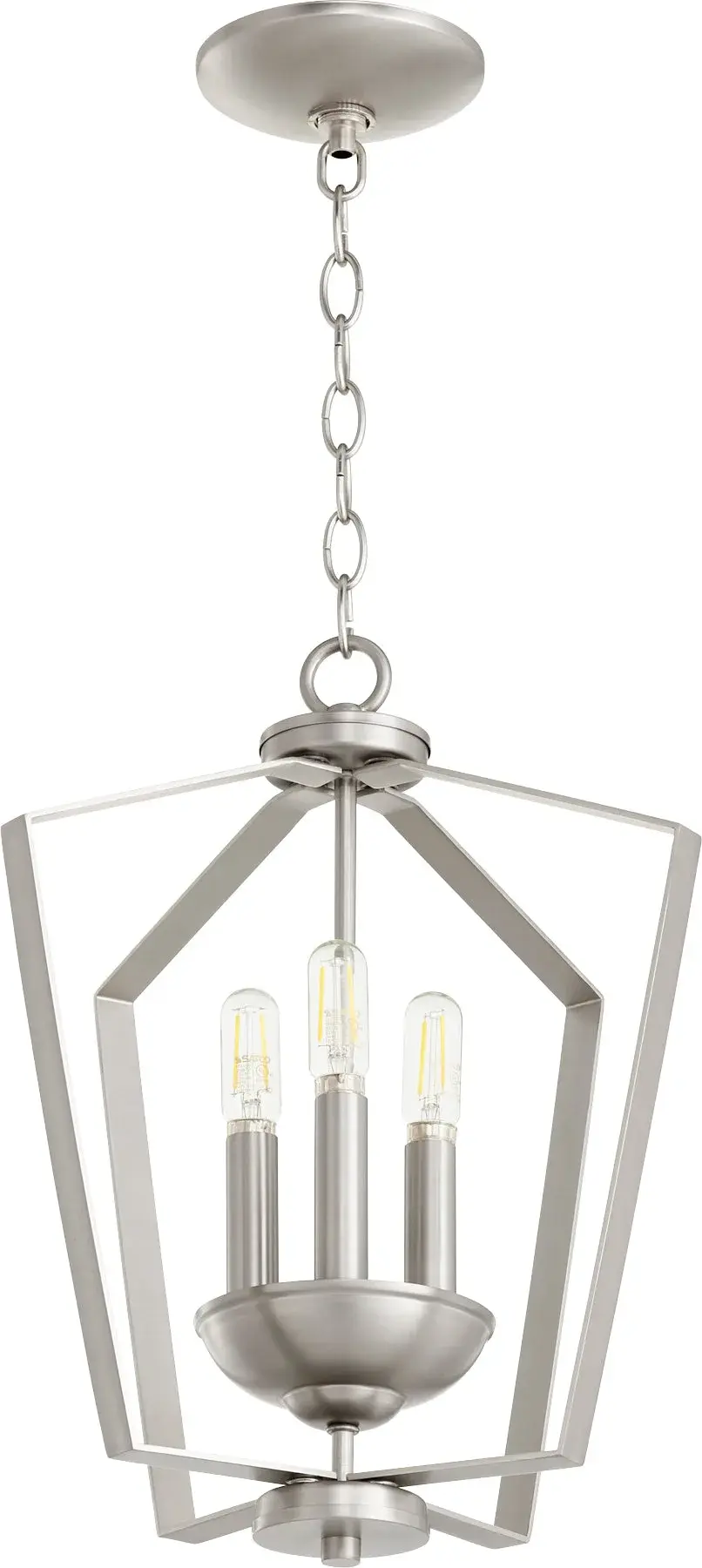 Transitional 3-Light Satin Nickel Pendant - Image 1