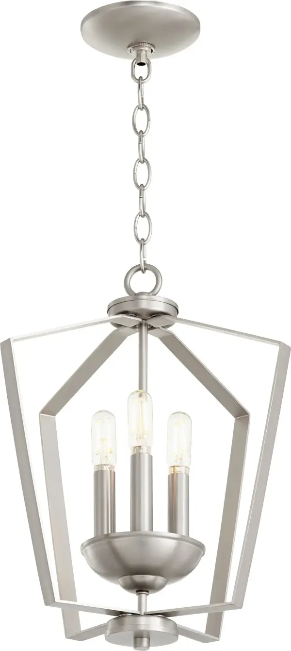 Transitional 3-Light Satin Nickel Pendant - Image 4