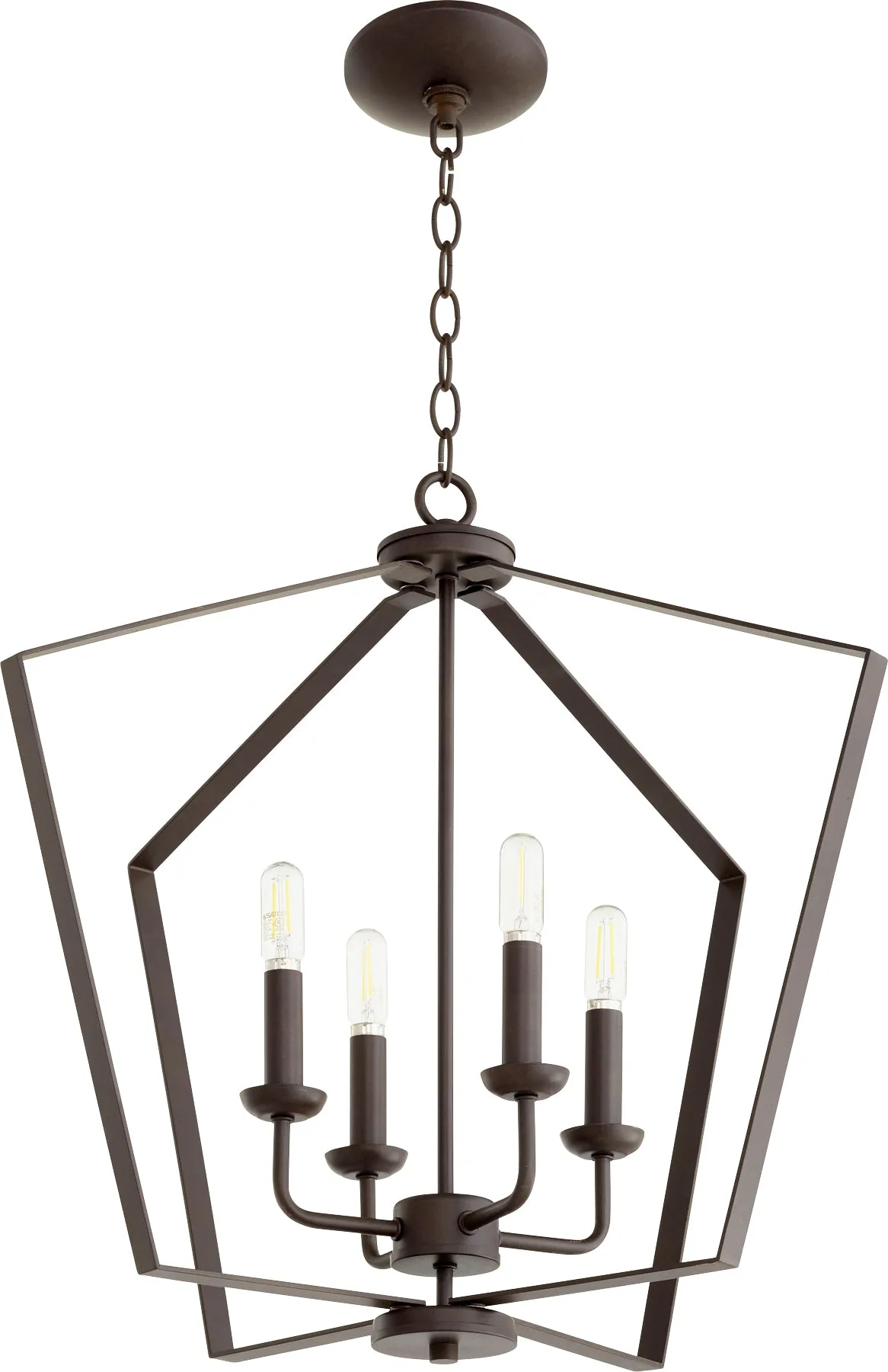 Transitional 4-Light Oiled Bronze Pendant