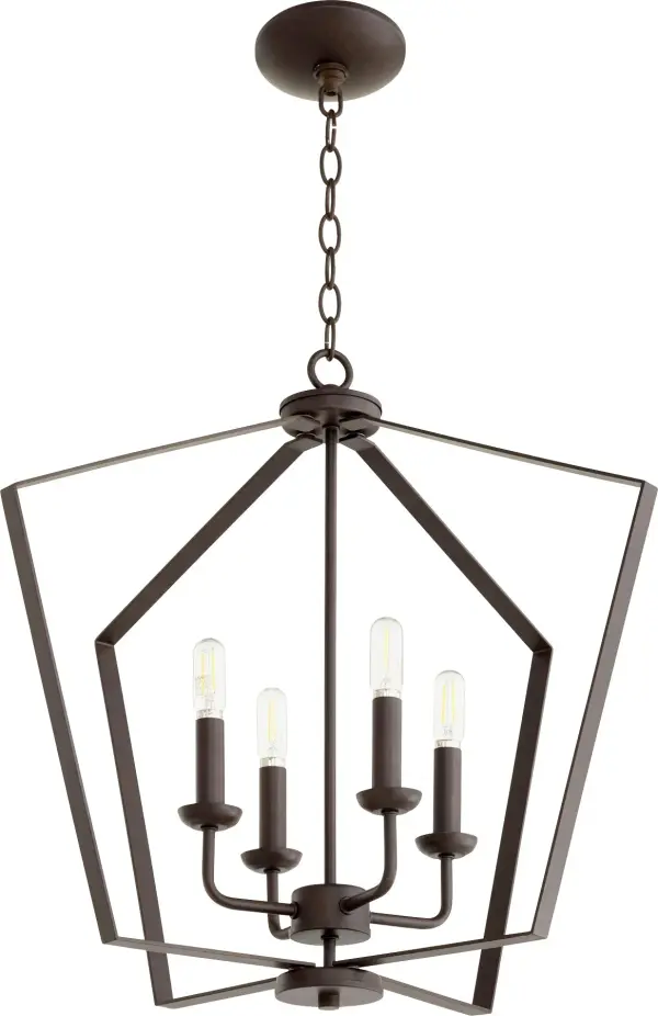 Transitional 4-Light Oiled Bronze Pendant - Image 1