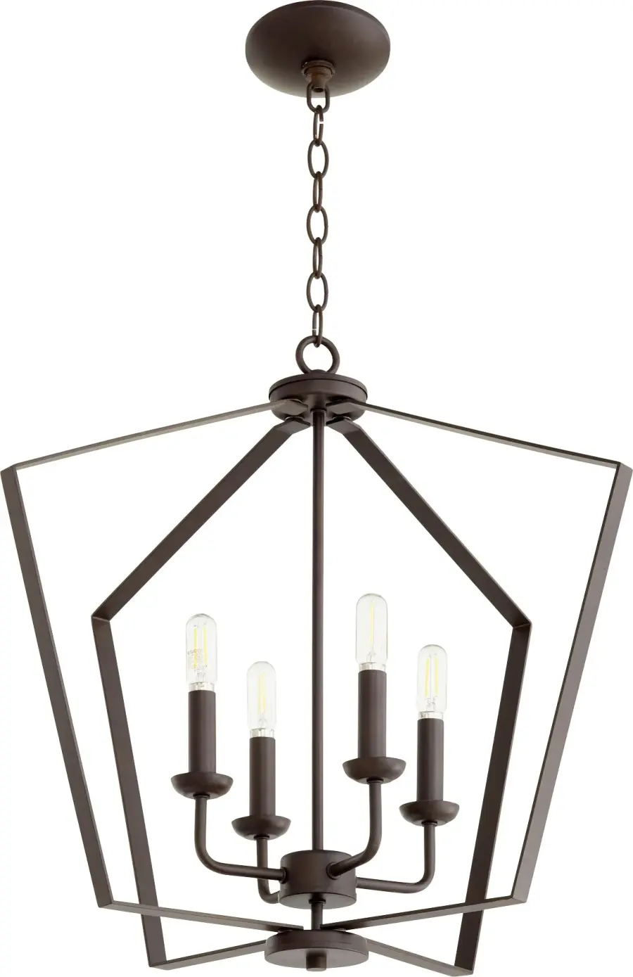 Transitional 4-Light Oiled Bronze Pendant - Image 1