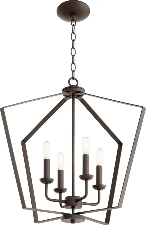 Transitional 4-Light Oiled Bronze Pendant - Image 4