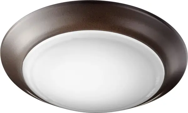 Compact 7.5" LED flush mount designed for wet locations with energy-efficient lighting. Oiled bronze finish provides durability and style in bathrooms, covered porches, and commercial spaces requiring moisture resistance.