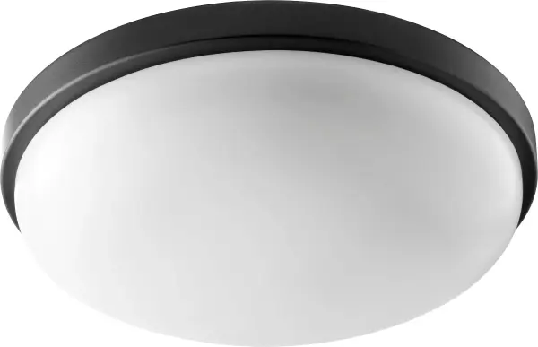 This 14-inch flush mount delivers modern minimalism with practical versatility. The damp-rated construction and integrated 15W LED make it ideal for bathrooms and covered outdoor spaces, while the clean black finish complements contemporary interiors.