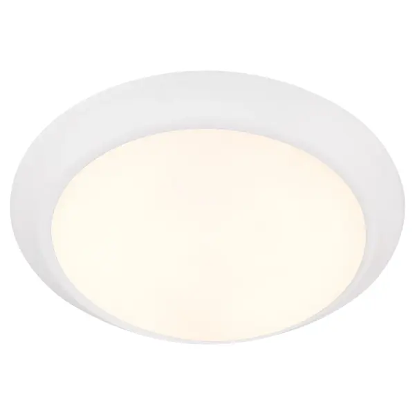 A practical, durable LED ceiling mount with 5CCT color temperature selection. Wet-rated for bathrooms, porches, and patios. Clean white finish suits modern and transitional spaces. Compact 10" size ideal for smaller rooms. - alternate view