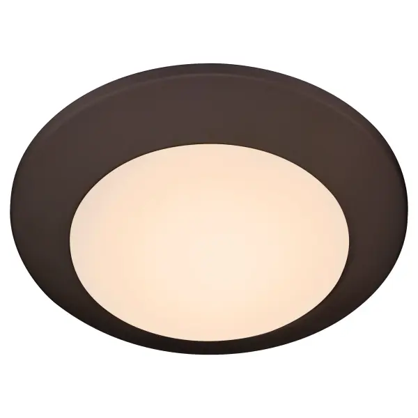 A compact, durable 6-inch LED disk light designed for wet locations. Perfect for bathrooms, porches, and patios with its weather-resistant construction and classic oiled bronze finish. - alternate view