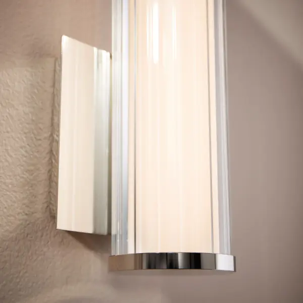 LED 13" Glass & Acrylic Wall Sconce in Polished Nickel - Image 3