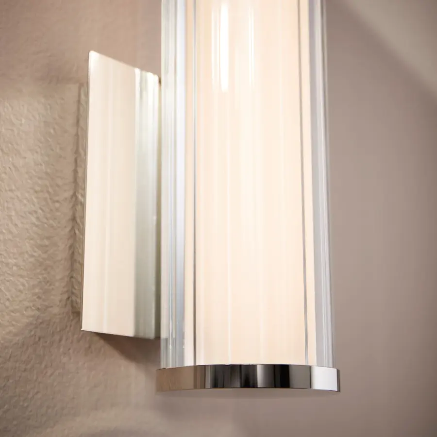 LED 13" Glass & Acrylic Wall Sconce in Polished Nickel - Image 3