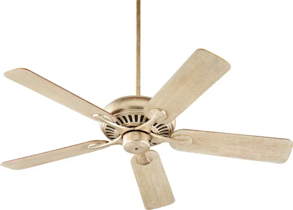 The Pinnacle 52" ceiling fan combines clean lines with subtle curves for a versatile look that works in modern and traditional spaces. Its aged silver leaf finish adds sophistication while the 52" sweep provides effective cooling.