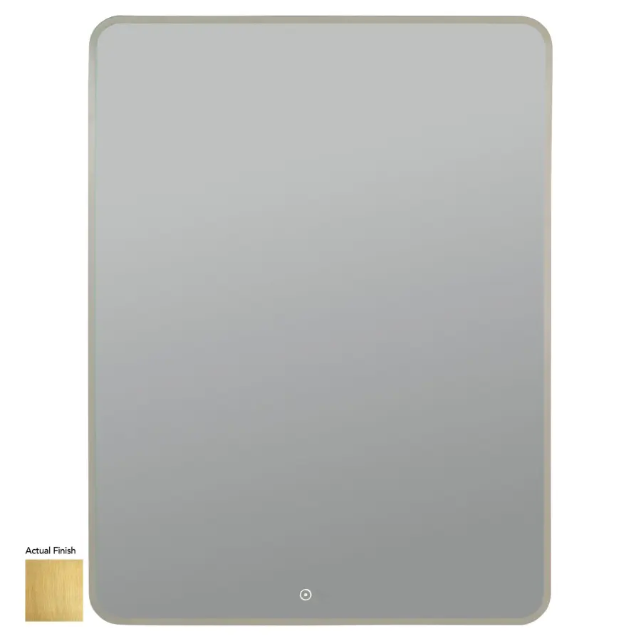 Aero 30" x 40" LED Mirror in Brushed Brass
